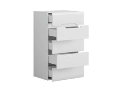 Azteca Trio Chest of Drawers 60 cm – White & White Gloss, 5 Soft-Close Drawers, Handleless