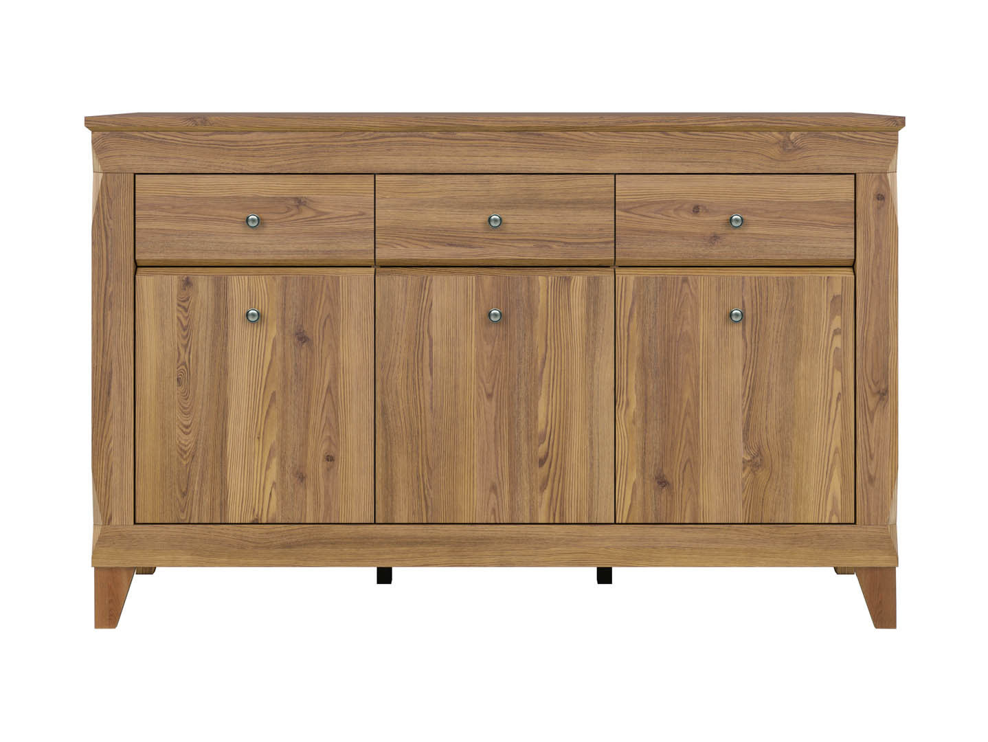Bergen Chest of Drawers 156 cm – Golden Sibiu Larch | 3 Cabinets, 3 Drawers & Soft-Close