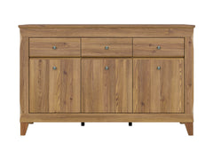 Bergen Chest of Drawers 156 cm – Golden Sibiu Larch | 3 Cabinets, 3 Drawers & Soft-Close