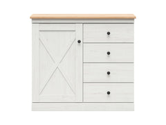 Frija Chest of Drawers 103 cm – 2 Doors & 4 Drawers – Andersen Pine White / Artisan Oak