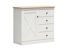 Frija Chest of Drawers 103 cm – 2 Doors & 4 Drawers – Andersen Pine White / Artisan Oak