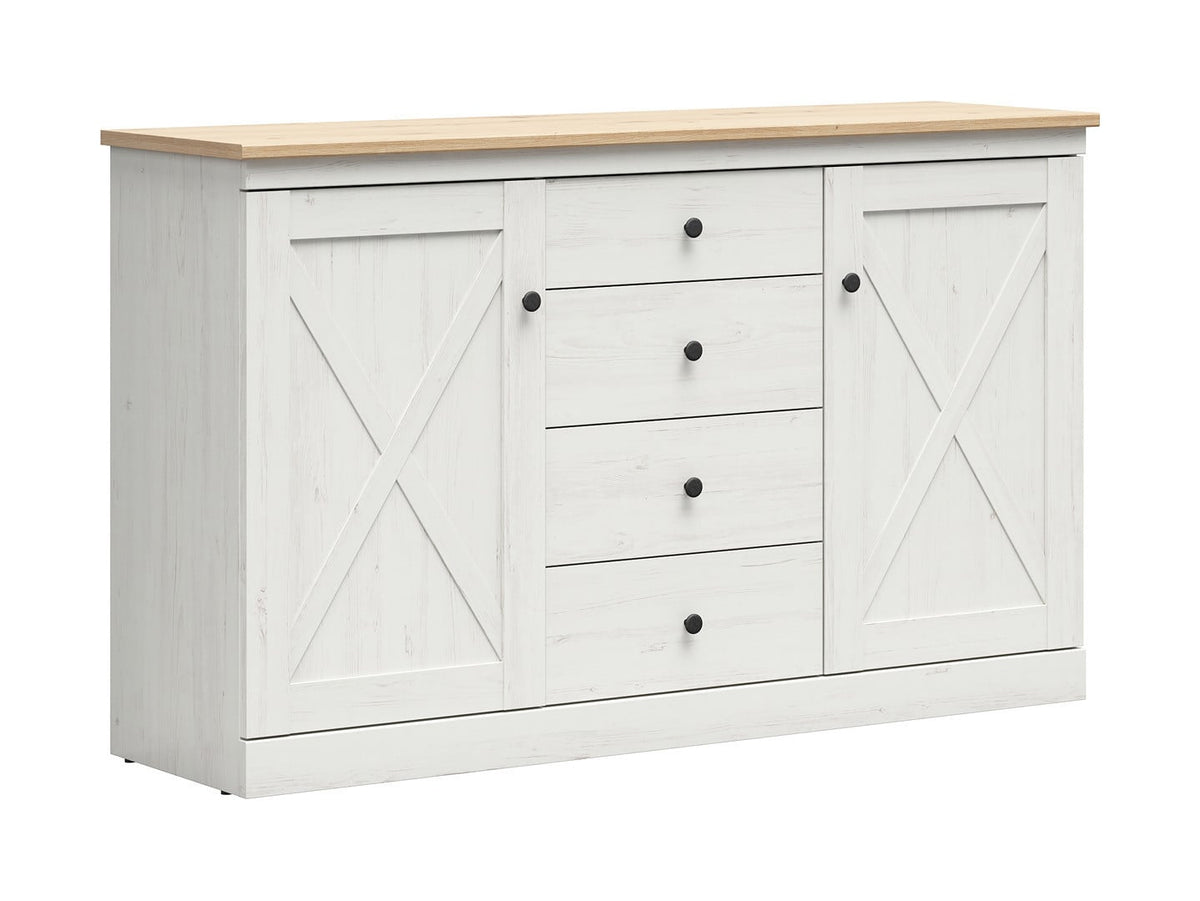 Frija — Chest of Drawers | 4 Drawers & 2 Doors | Andersen Pine & Artisan Oak | Scandinavian Style