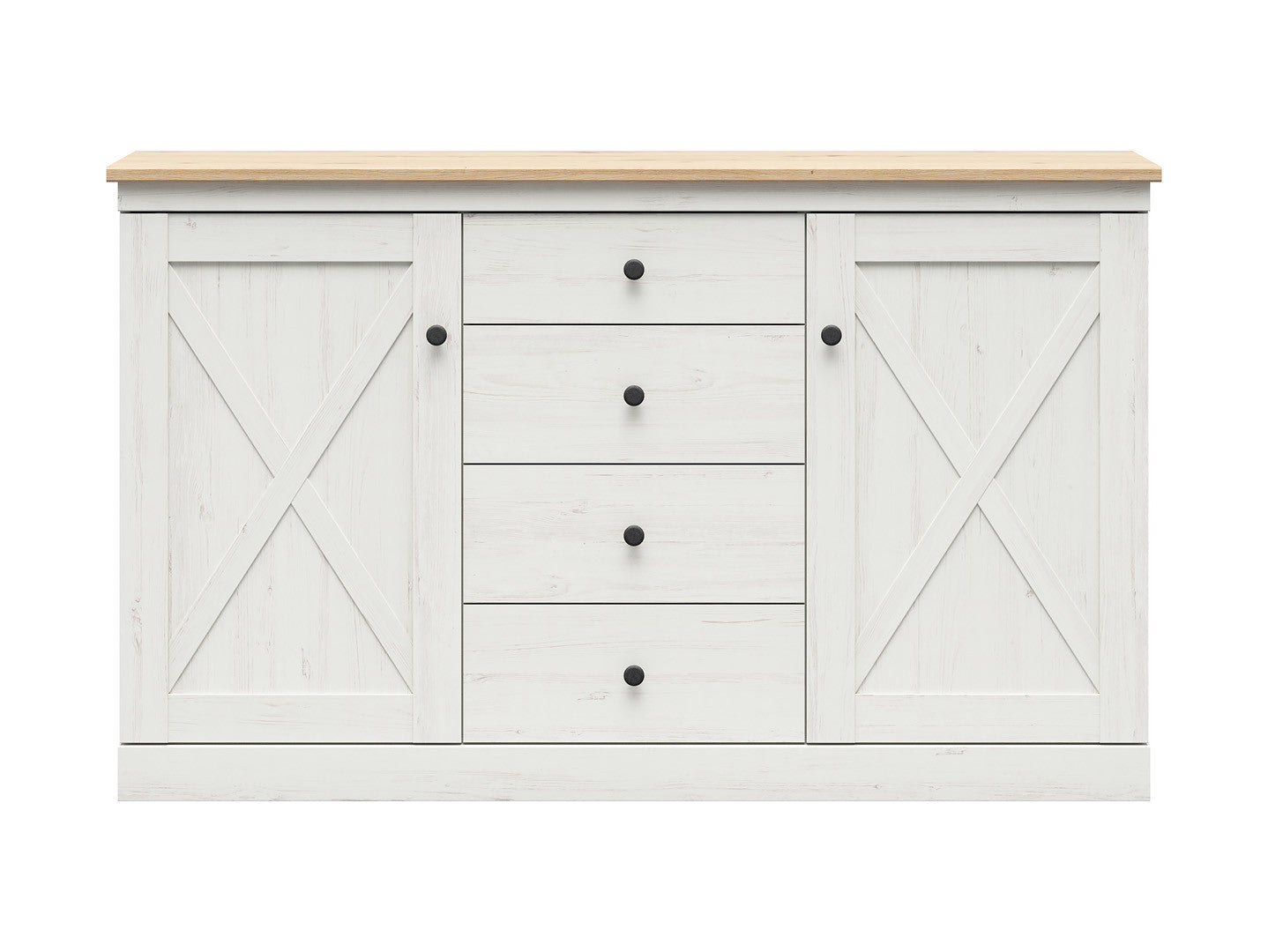 Frija — Chest of Drawers | 4 Drawers & 2 Doors | Andersen Pine & Artisan Oak | Scandinavian Style
