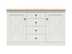 Frija — Chest of Drawers | 4 Drawers & 2 Doors | Andersen Pine & Artisan Oak | Scandinavian Style