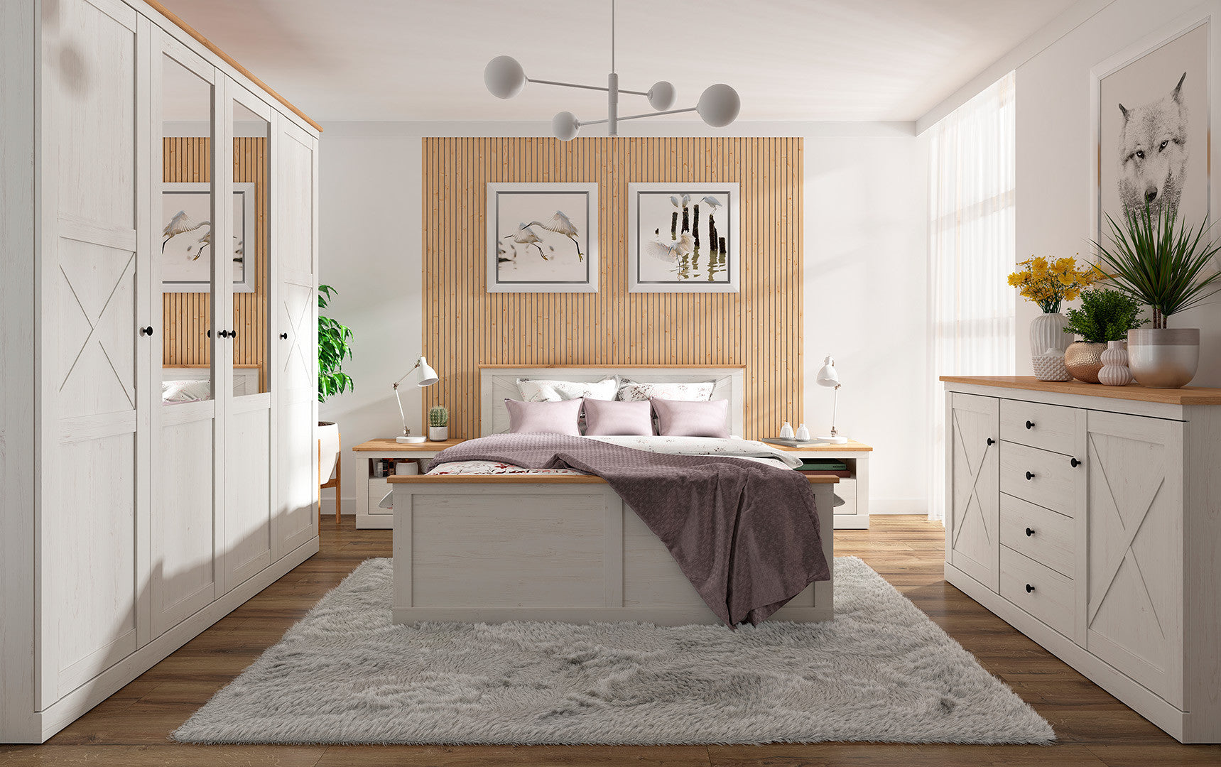Frija — Chest of Drawers | 4 Drawers & 2 Doors | Andersen Pine & Artisan Oak | Scandinavian Style