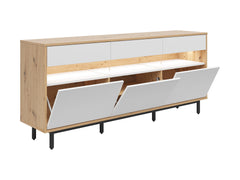 Gap Large Sideboard 190cm – Artisan Oak, White & Black | 3 Drawers & Shelves