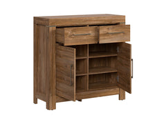 Gent Hallway Chest of Drawers — 2 Doors, 4 Shelves, 2 Drawers & Soft-Close, Stirling Oak