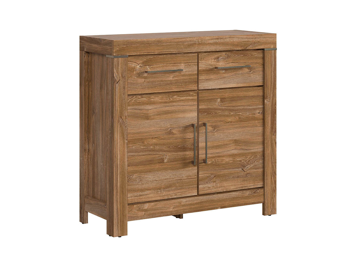 Gent Hallway Chest of Drawers — 2 Doors, 4 Shelves, 2 Drawers & Soft-Close, Stirling Oak