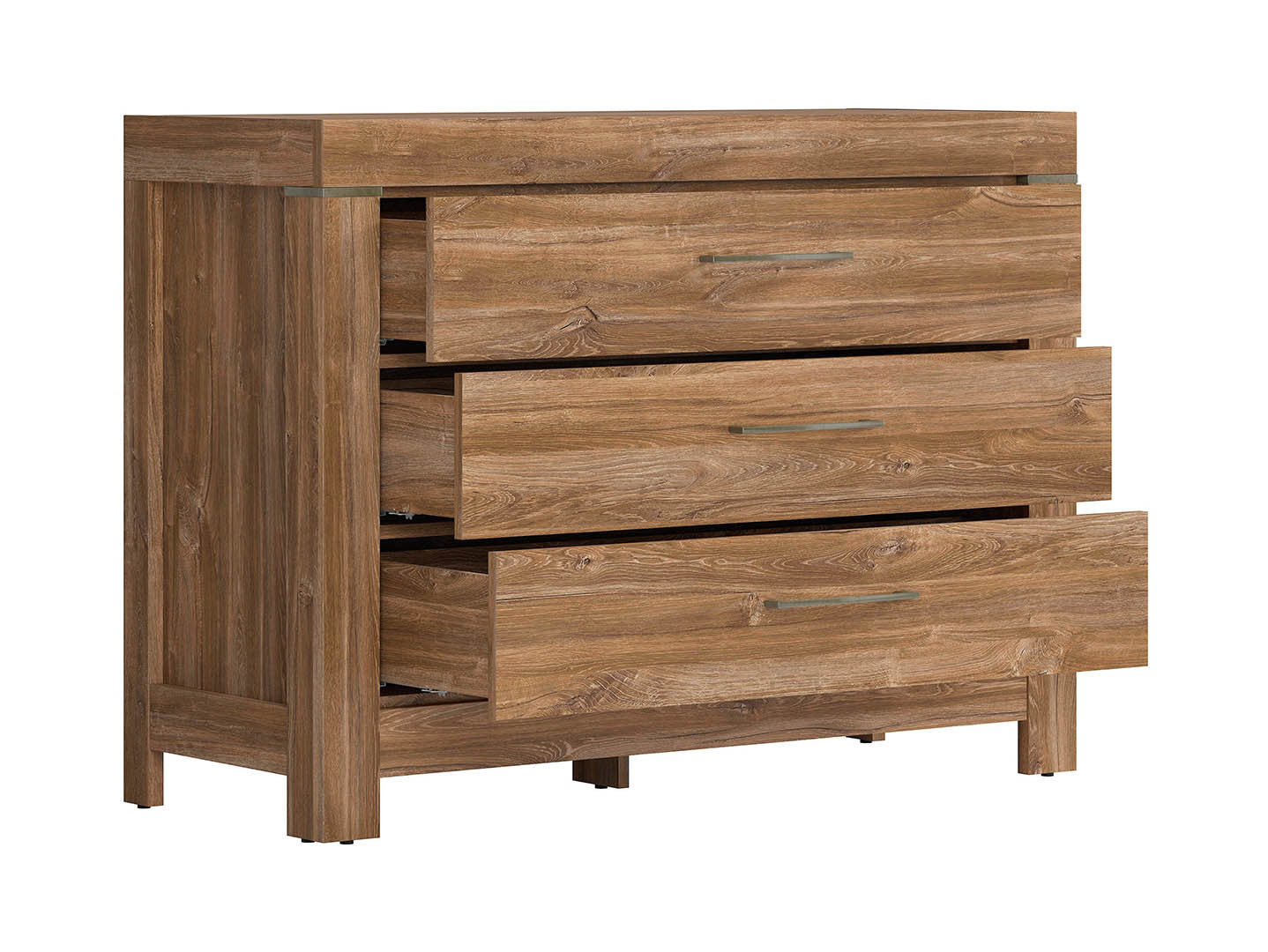 Gent Chest of Drawers 115 cm – 3 Drawers, Stirling Oak