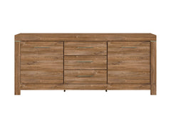 Gent Chest of Drawers | 3 Drawers & 4 Sections | Stirling Oak | 200x85cm | Soft-Close