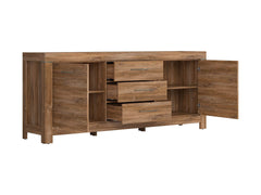 Gent Chest of Drawers | 3 Drawers & 4 Sections | Stirling Oak | 200x85cm | Soft-Close