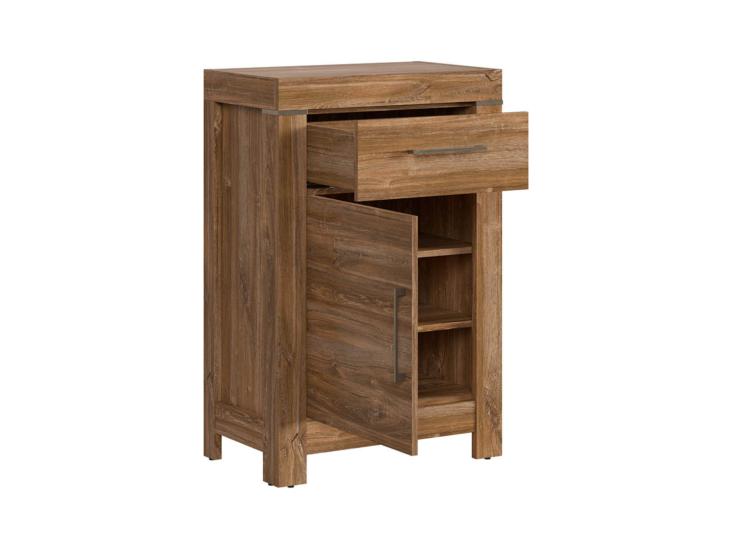 Gent Hallway Shoe Cabinet 66 cm – 1 Drawer & 1 Door, Stirling Oak