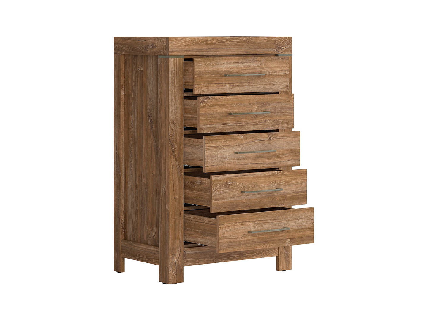 Gent Chest of Drawers — 5 Drawers, Soft-Close Runners & Scratch-Resistant Top, Stirling Oak