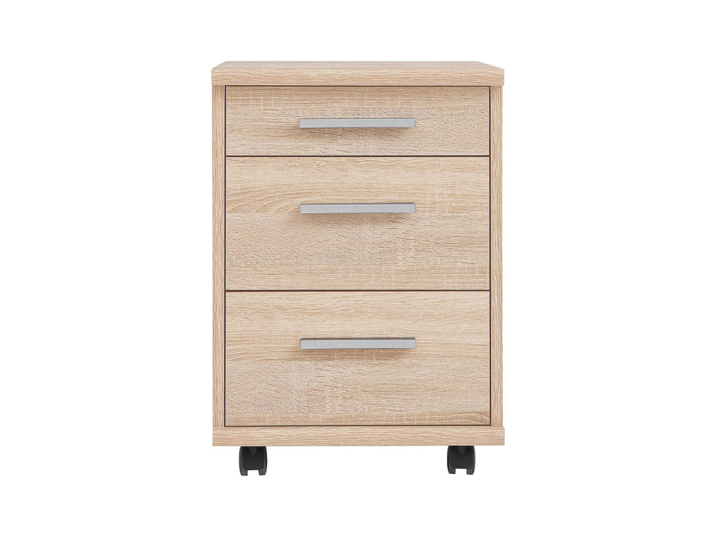 BRW Office Mobile Pedestal | 3 Drawers & Castors | Sonoma Oak | 40x56x38.5cm | Under-Desk