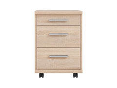BRW Office Mobile Pedestal | 3 Drawers & Castors | Sonoma Oak | 40x56x38.5cm | Under-Desk