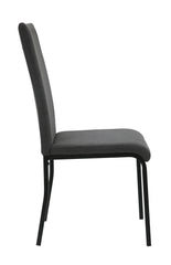 Anne Upholstered Dining Chair – High Back, Powder-Coated Metal Frame | Dark Grey