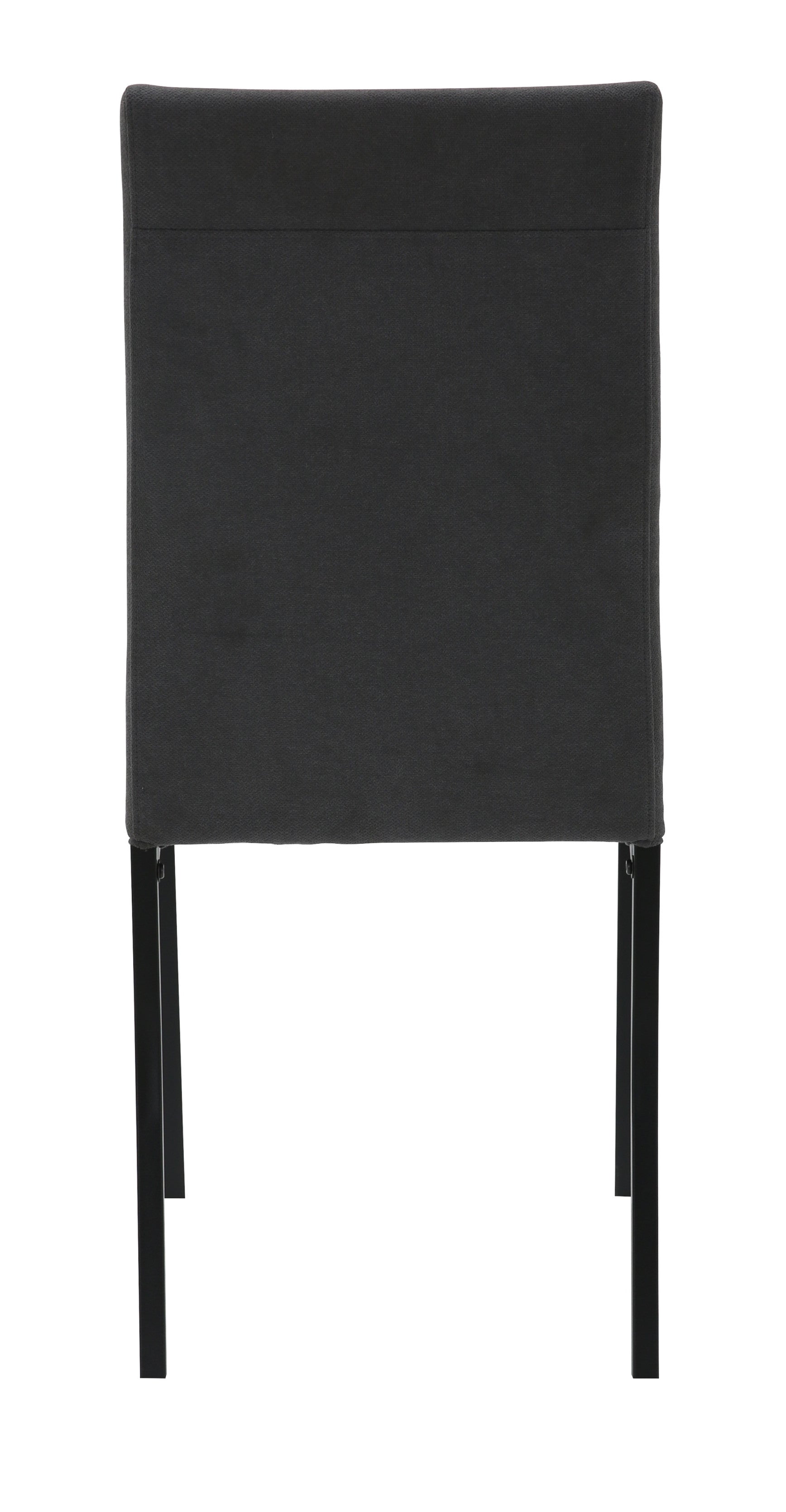 Anne Upholstered Dining Chair – High Back, Powder-Coated Metal Frame | Dark Grey