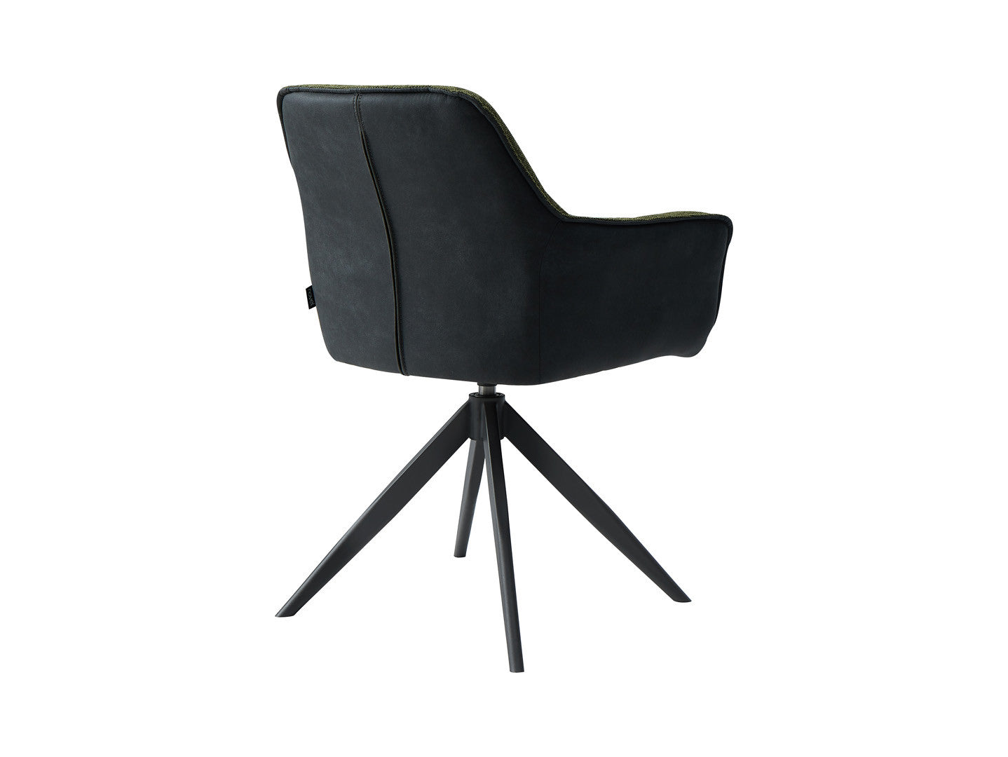 Akita Swivel Dining Chair – Green | Soft Upholstered Seat & Black Metal Legs