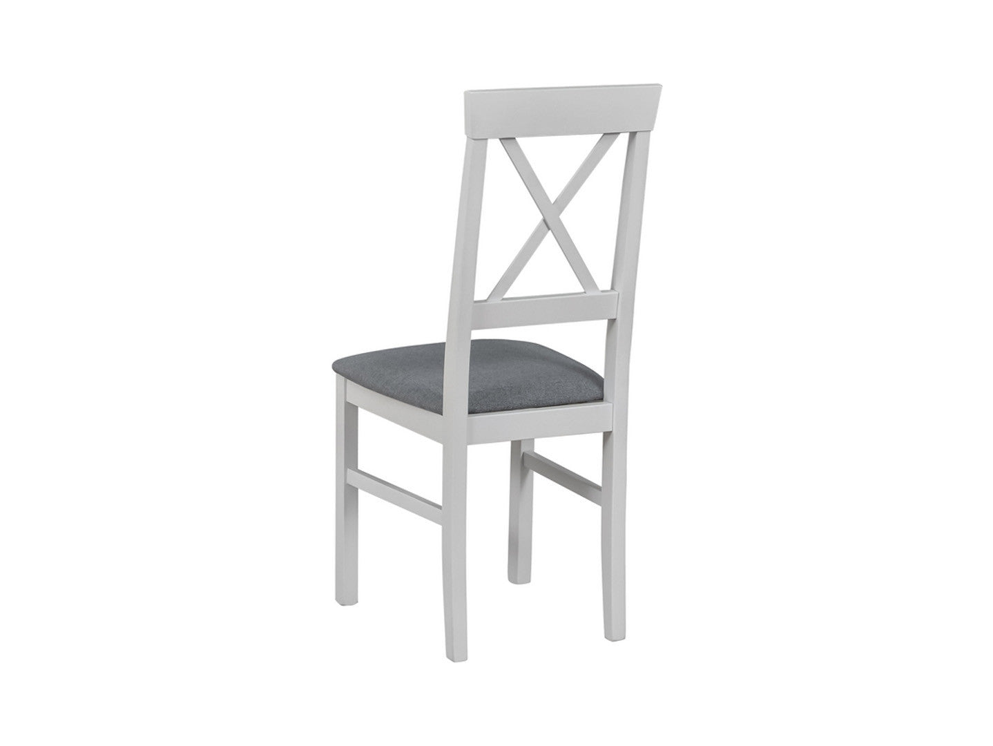 Alla 3 Upholstered Dining Chair – Beech Wood Frame | Grey Fabric & White Legs