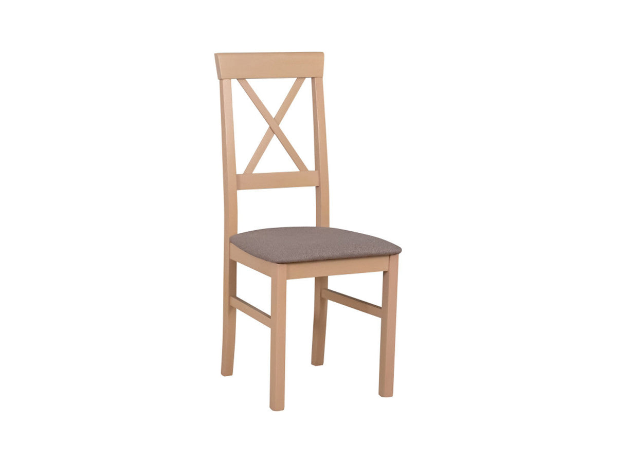 Alla 3 Upholstered Dining Chair – Sonoma Oak / Brown Fabric