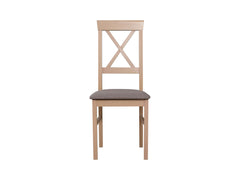 Alla 3 Upholstered Dining Chair – Sonoma Oak / Brown Fabric