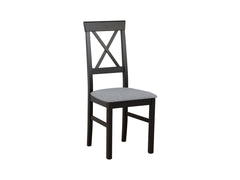 Alla 3 Dining Chair — Upholstered Seat, Black Beech Frame & Timeless Grey Fabric, Barrel 90