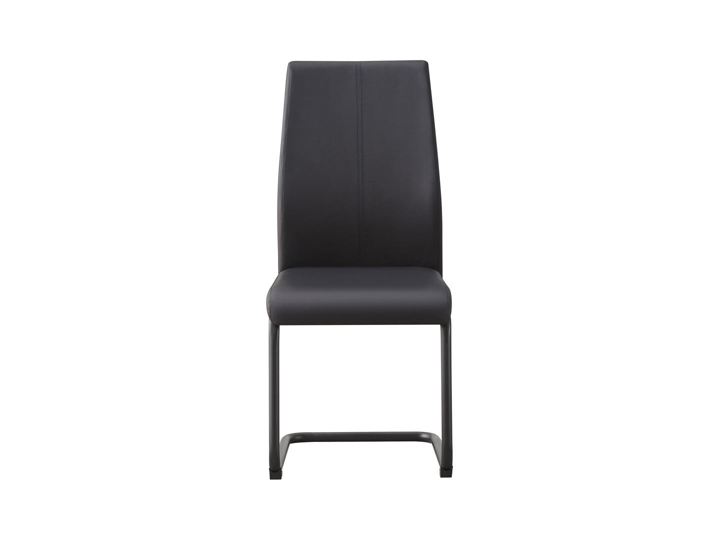 Anne Ph Upholstered Dining Chair – Sled Base, Black, Easy-Clean Fabric