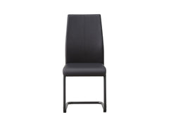 Anne Ph Upholstered Dining Chair – Sled Base, Black, Easy-Clean Fabric