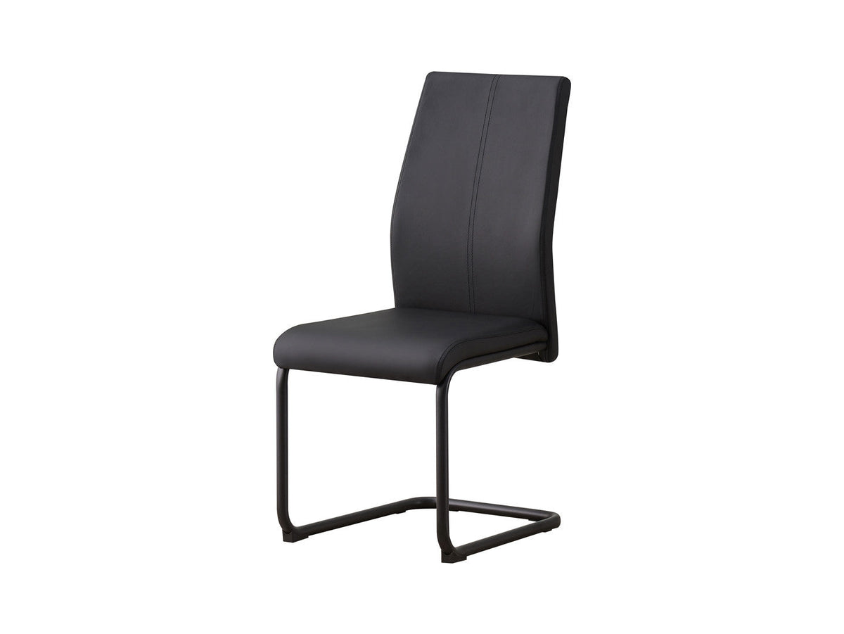 Anne Ph Upholstered Dining Chair – Sled Base, Black, Easy-Clean Fabric