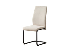 Anne Ph Upholstered Dining Chair – Cantilever Sled Base, Metal Frame | Cream Fabric