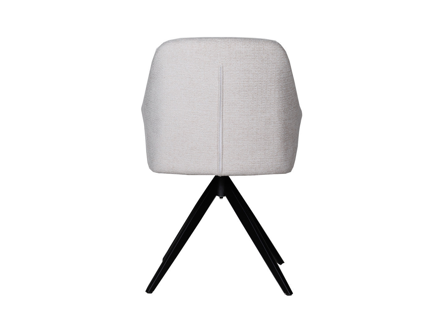 Chort Swivel Dining Chair — 360° Rotation, Soft Fabric & Black Metal Frame, Creme
