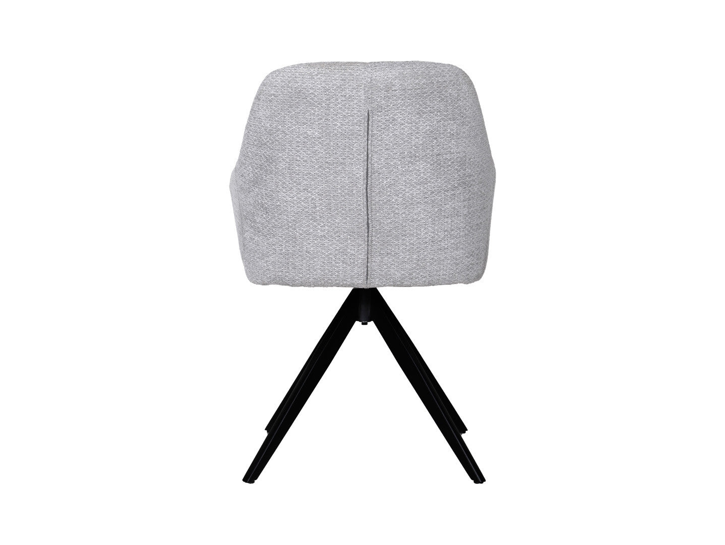Chort 360° Swivel Chair – Grey Upholstery | Soft Foam | Decorative Stitching | Black Powder-Coated Metal Frame | 61×62×84 cm