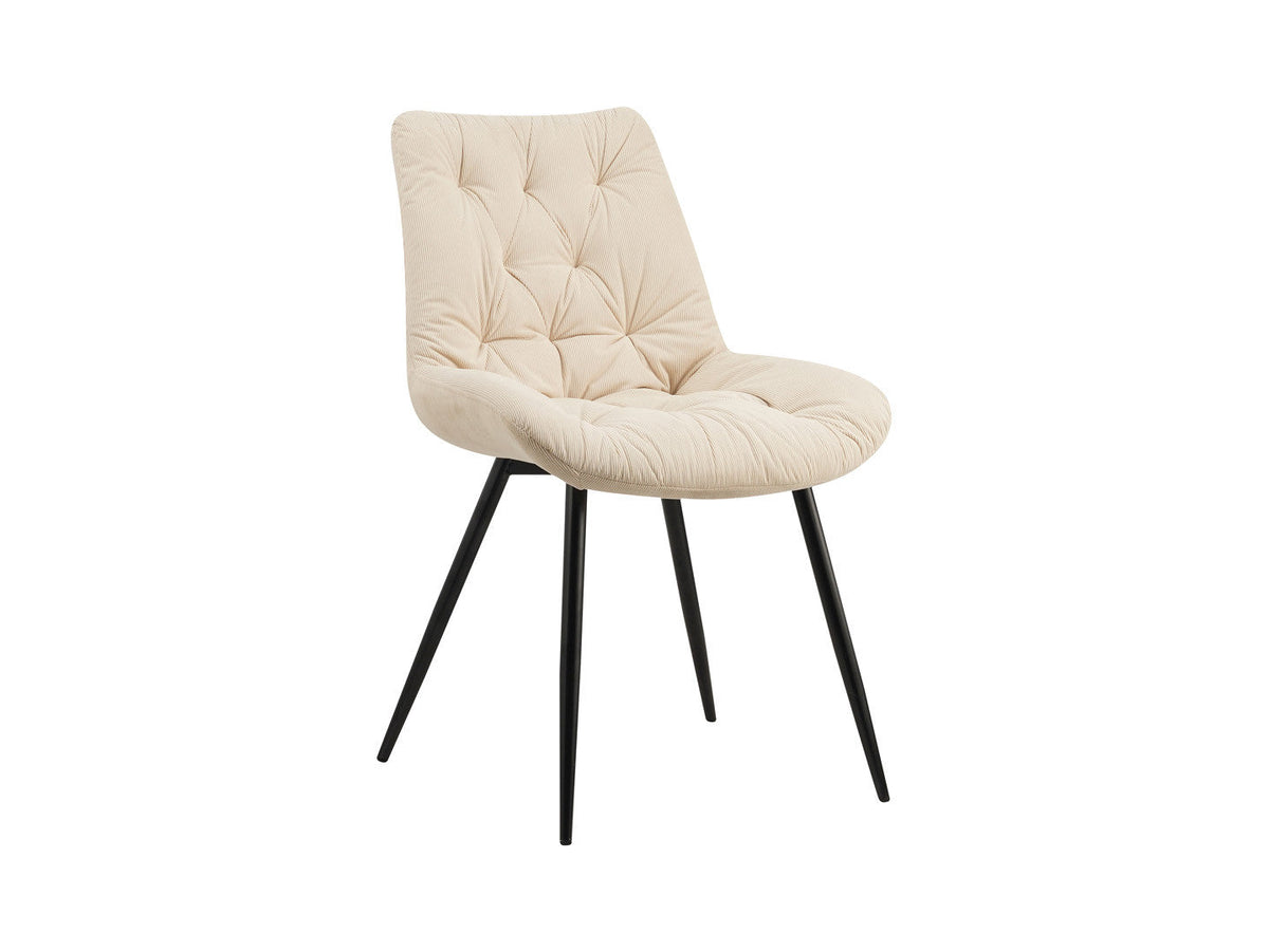 Claudio Upholstered Dining Chair – Corduroy | Black Metal Frame | 4 Colours