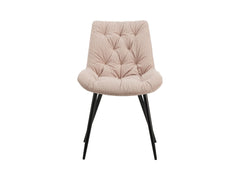 Claudio Corduroy Dining Chair – Foam-Filled with Decorative Stitching & Black Metal Legs | Light Pink | 4 Colours