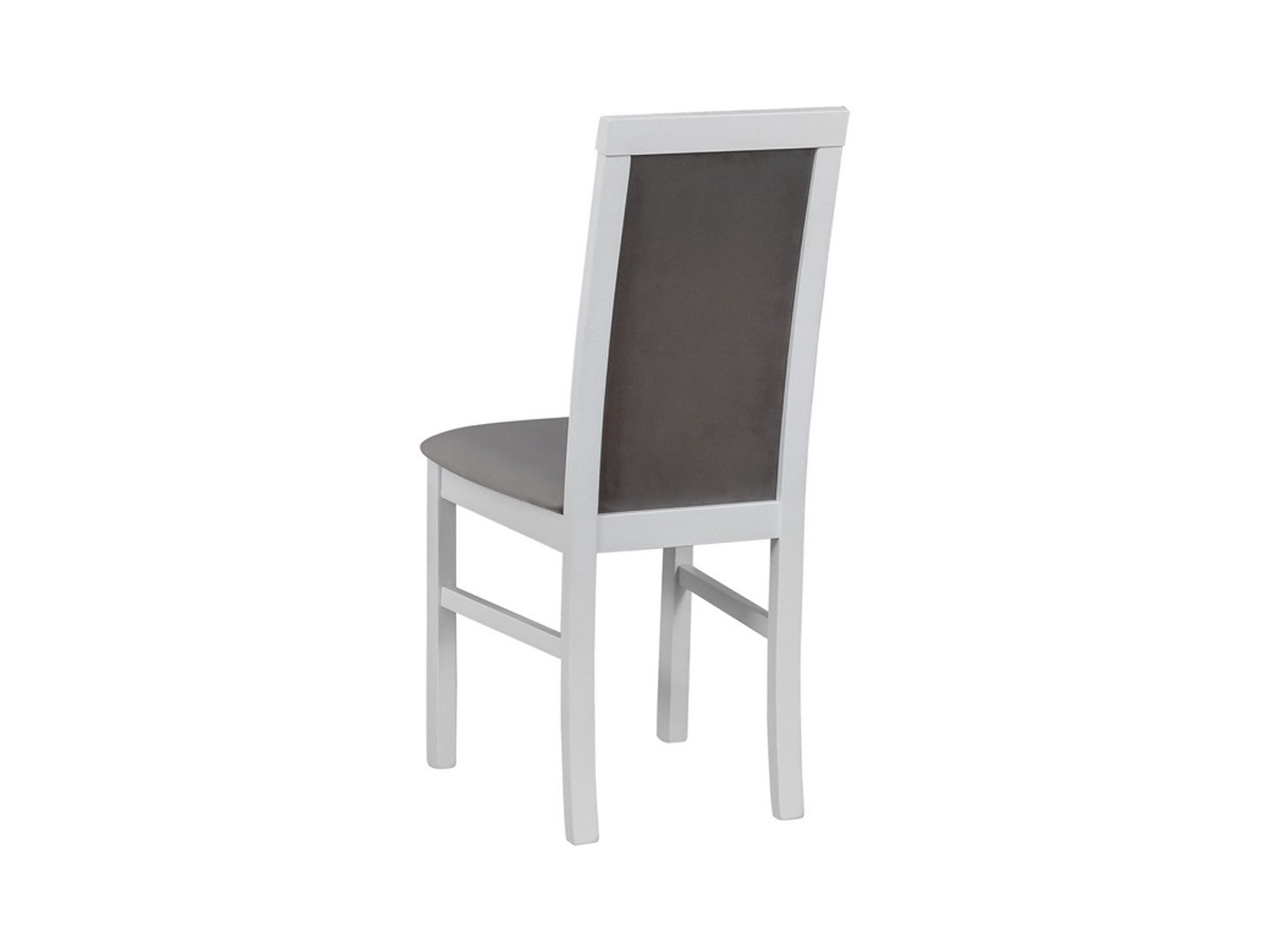 Como Upholstered Dining Chair — Grey Fabric & White Frame, Minimalist Design
