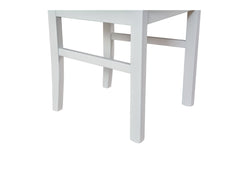 Como Upholstered Dining Chair — Grey Fabric & White Frame, Minimalist Design