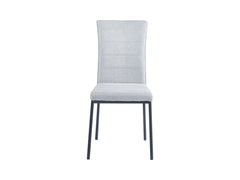 Edla Upholstered Dining Chair – Grey Fabric & Metal Frame