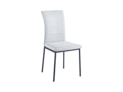 Edla Upholstered Dining Chair – Grey Fabric & Metal Frame
