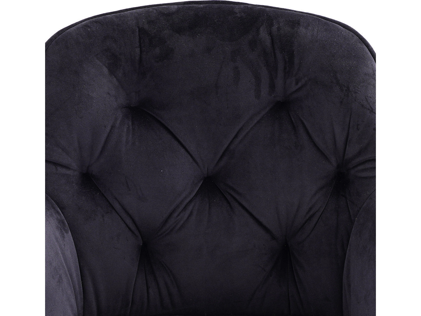 Eileen Swivel Chair — Velvet Bucket Seat, 360° Rotation & Powder-Coated Frame, Black