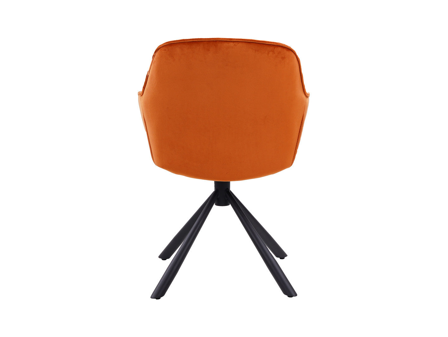 Eileen Swivel Chair — 360° Rotation, Quilted Velvet Bucket Seat & Powder-Coated Frame, Orange