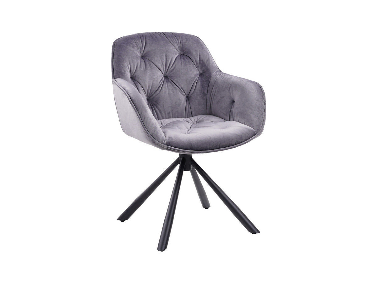 Eileen Swivel Chair – Velvet Grey