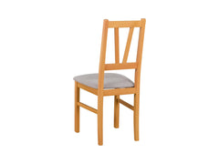 Filo Scandinavian Dining Chair – Beech Frame with Ladder Back & Upholstered Seat | Light Grey / Grandson Oak