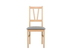 Filo Dining Chair – Scandinavian Style, Sonoma Oak & Light Grey Fabric, Slatted Back