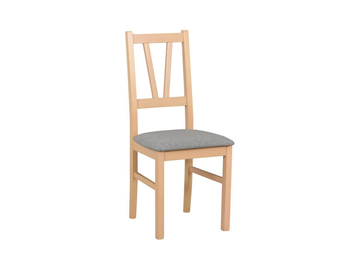 Filo Dining Chair – Scandinavian Style, Sonoma Oak & Light Grey Fabric, Slatted Back