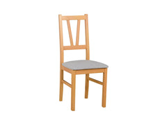 Filo Scandinavian Dining Chair – Beech Frame with Ladder Back & Upholstered Seat | Light Grey / Grandson Oak