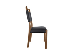 Gent 3 Dining Chair – Stirling Oak / Black Eco-Leather | Upholstered Seat & Back