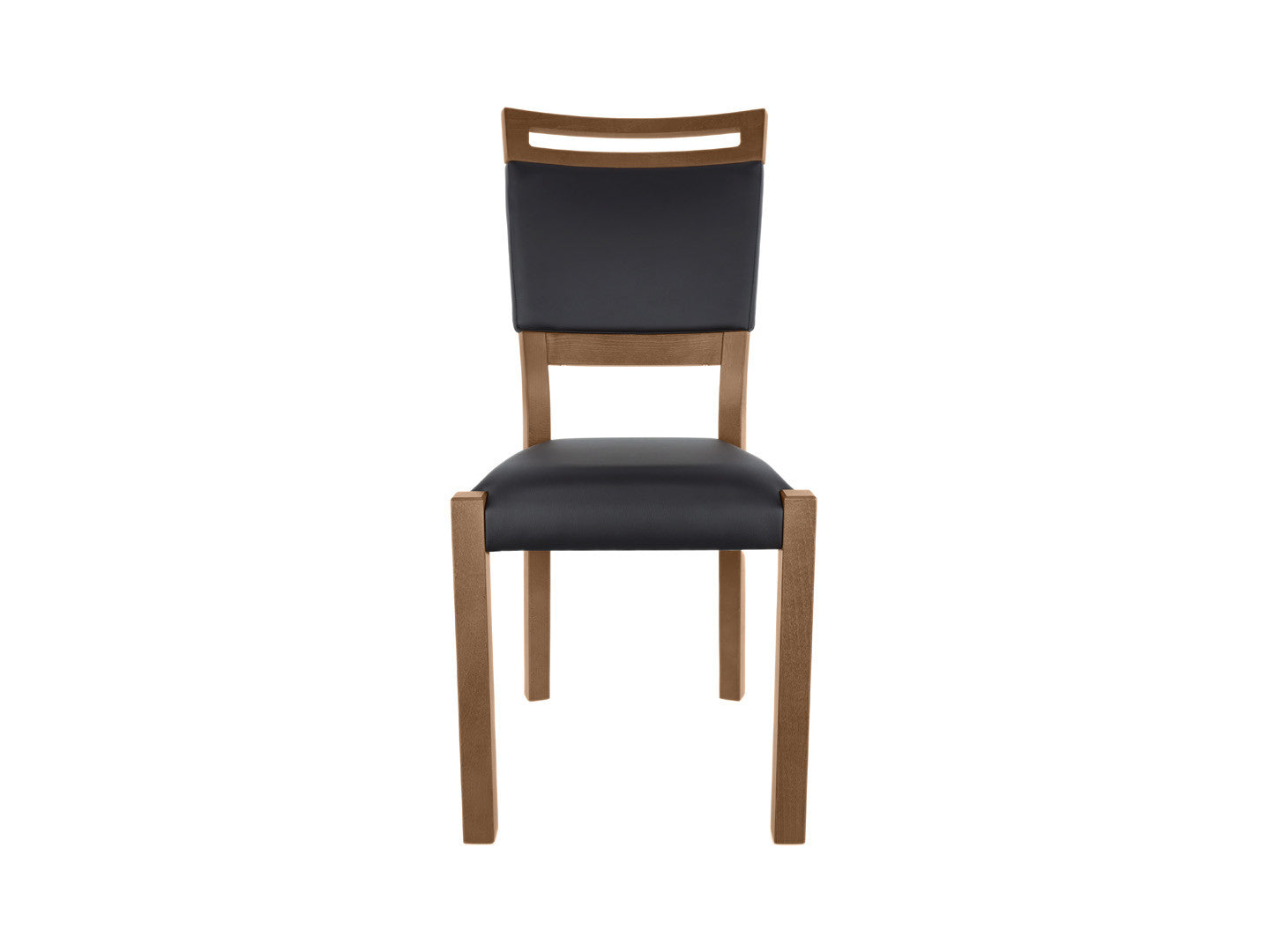 Gent 3 Dining Chair – Stirling Oak / Black Eco-Leather | Upholstered Seat & Back