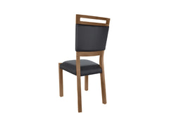 Gent 3 Dining Chair – Stirling Oak / Black Eco-Leather | Upholstered Seat & Back