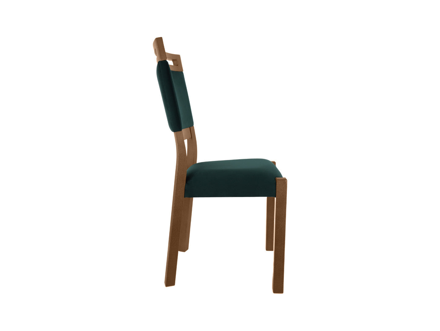 Gent 3 Dining Chair – Upholstered Beech Frame Chair | Stirling Oak & Green Riviera 38 Fabric