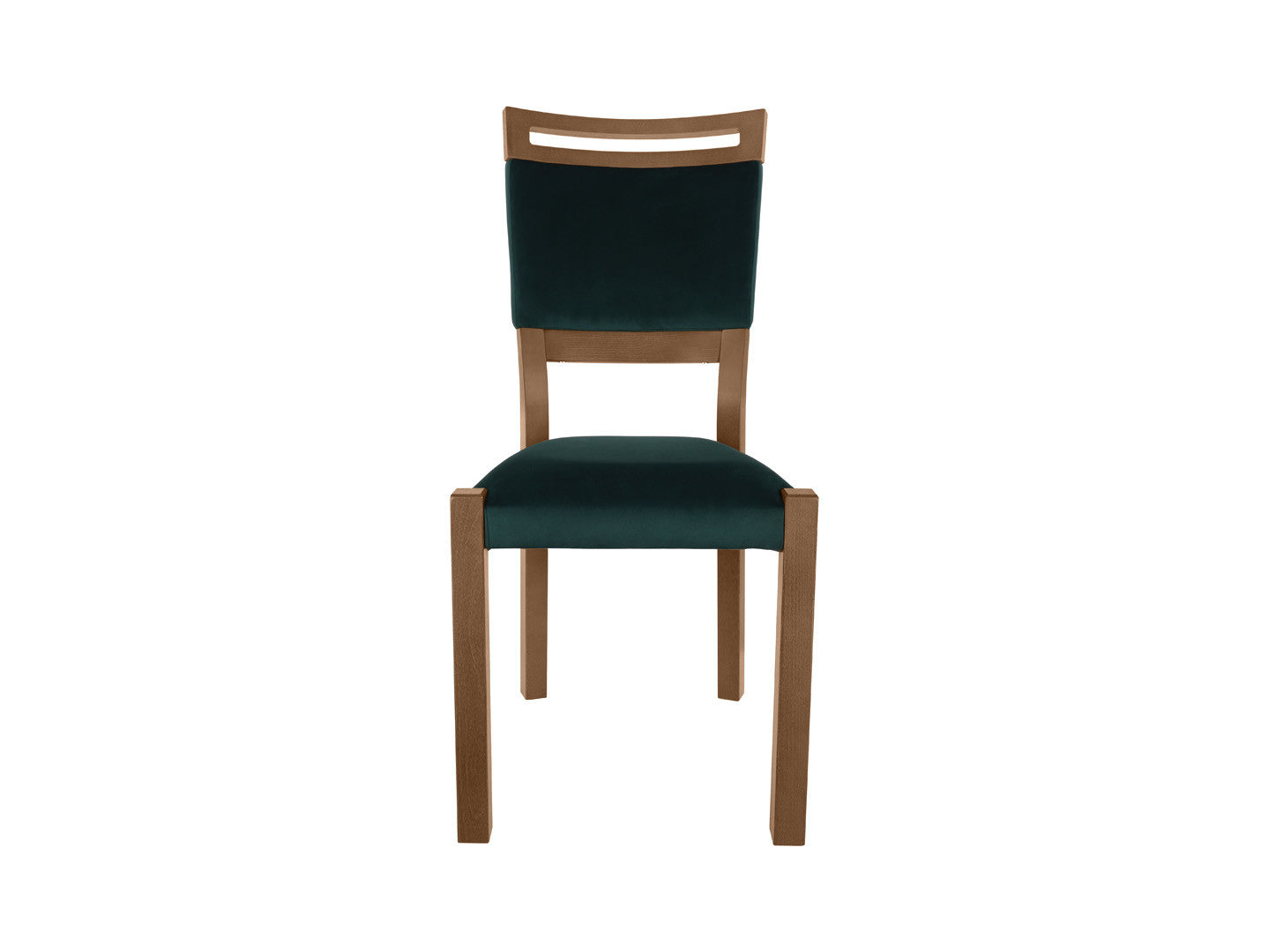 Gent 3 Dining Chair – Upholstered Beech Frame Chair | Stirling Oak & Green Riviera 38 Fabric